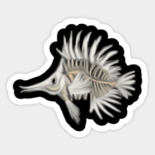 Butterflyfish Skeleton Smudge Sticker